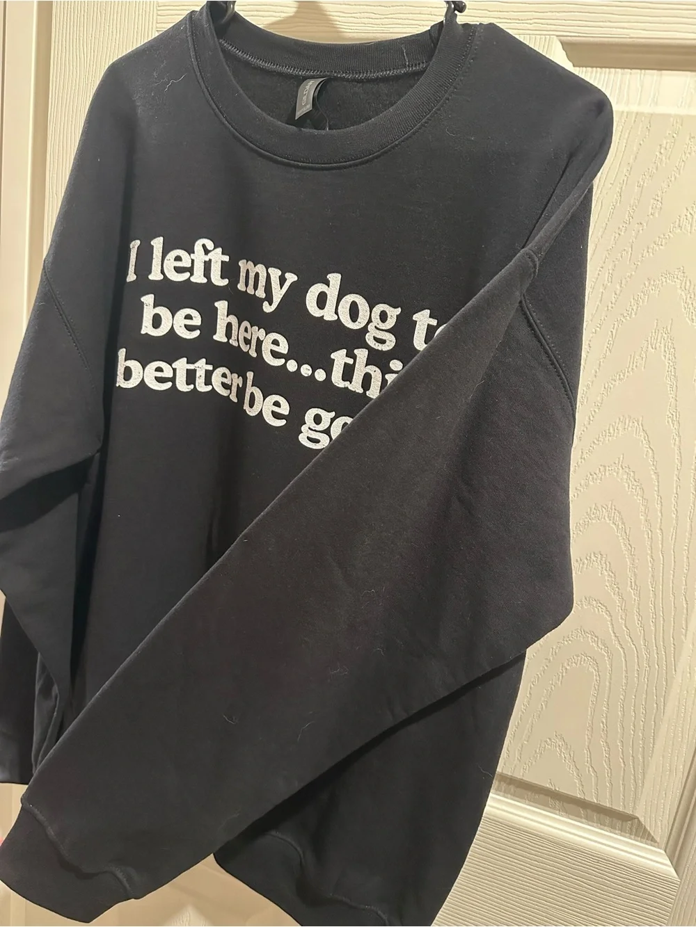 Gildan Black Dog Sweatshirt with White Lettering